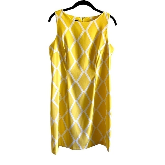 ALYX, NWT, WOMENS YELLOW & WHITE SLEEVELESS, SHEATH DRESS. SIZE 12P - Picture 2 of 6